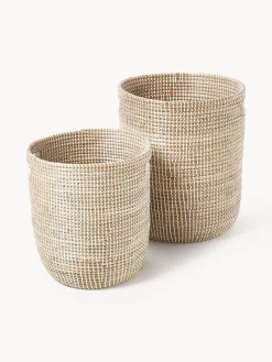 Set di 2 cesti rotondi in fibra naturale Aleya
