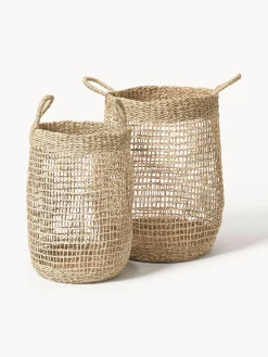 Set di 2 cestini in fibra naturale Ian