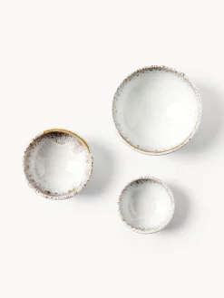 Set di 3 ciotole fatte a mano con smalto reattivo Danza