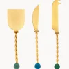 Set di 3 coltelli da formaggio in acciaio inossidabile Torchon
