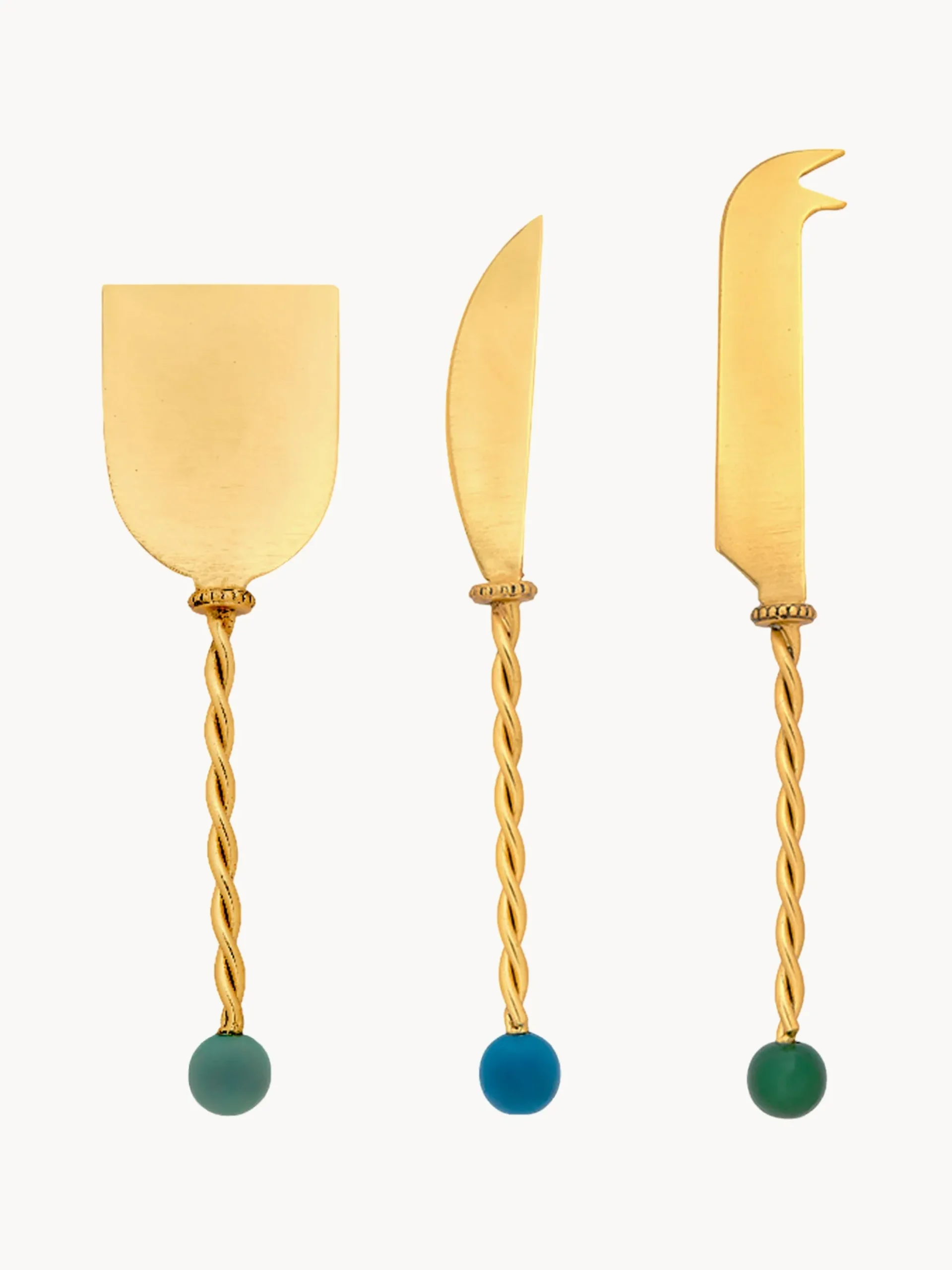 Set di 3 coltelli da formaggio in acciaio inossidabile Torchon