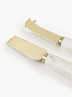 Set di 4 coltelli da formaggio con manico in marmo Agata