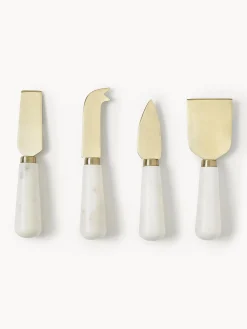 Set di 4 coltelli da formaggio con manico in marmo Agata
