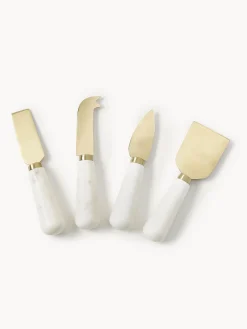 Set di 4 coltelli da formaggio con manico in marmo Agata