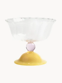 Set di 2 coppe da champagne in vetro soffiato fatto a mano Tulip