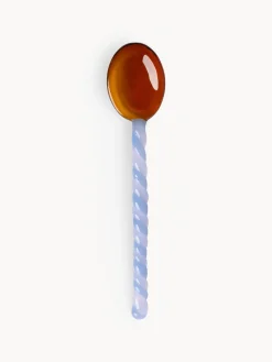 Set di 4 cucchiai in vetro borosilicato fatti a mano Duet