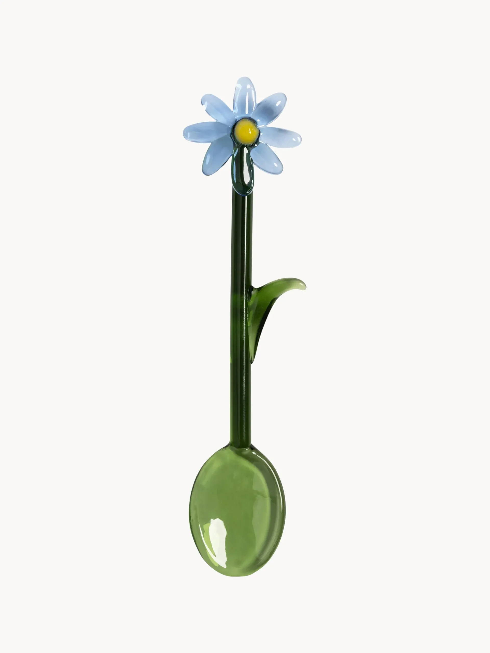 Set di 2 cucchiai in vetro borosilicato fatti a mano Flora