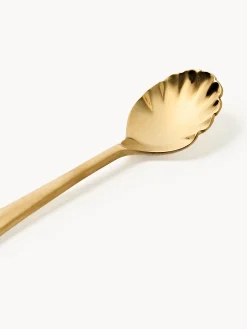 Set di 4 cucchiaini in acciaio inox spazzolato Ondine