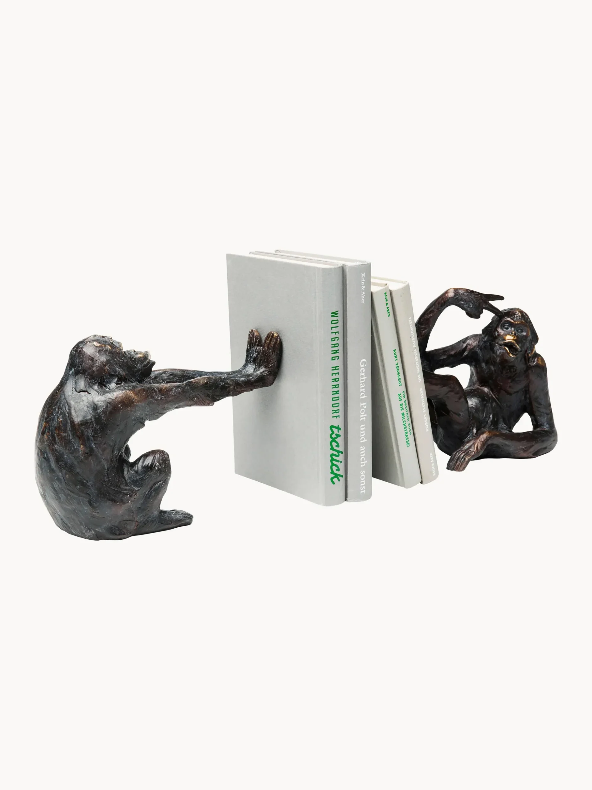 Set di 2 fermalibri fatti a mano Monkey Kare