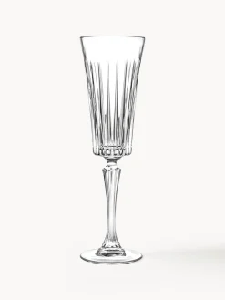 Set di 6 flute da champagne con motivo in rilievo Timeless
