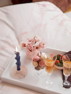 Set di 6 flute da champagne con motivo in rilievo Timeless