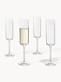 Set di 4 flute da champagne in cristallo Xavia