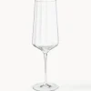 Set di 6 flute da champagne plisettati in cristallo Bernadotte