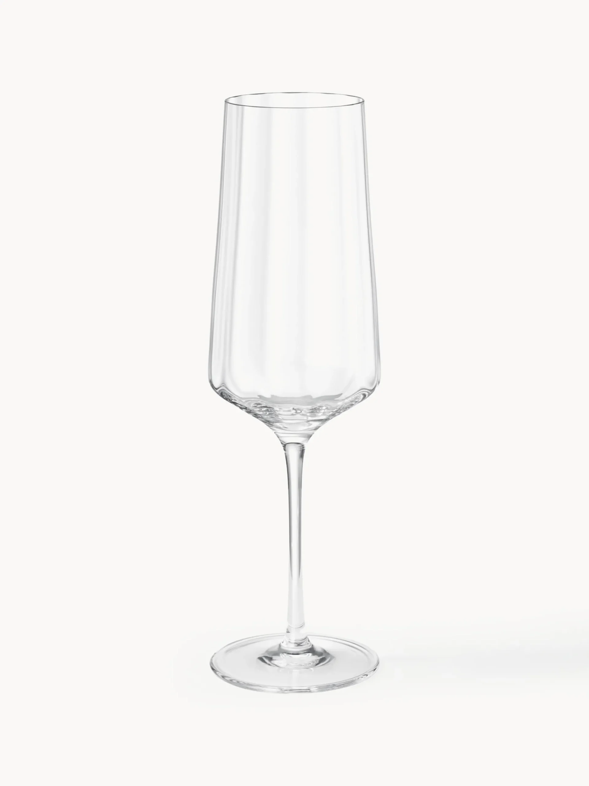 Set di 6 flute da champagne plisettati in cristallo Bernadotte