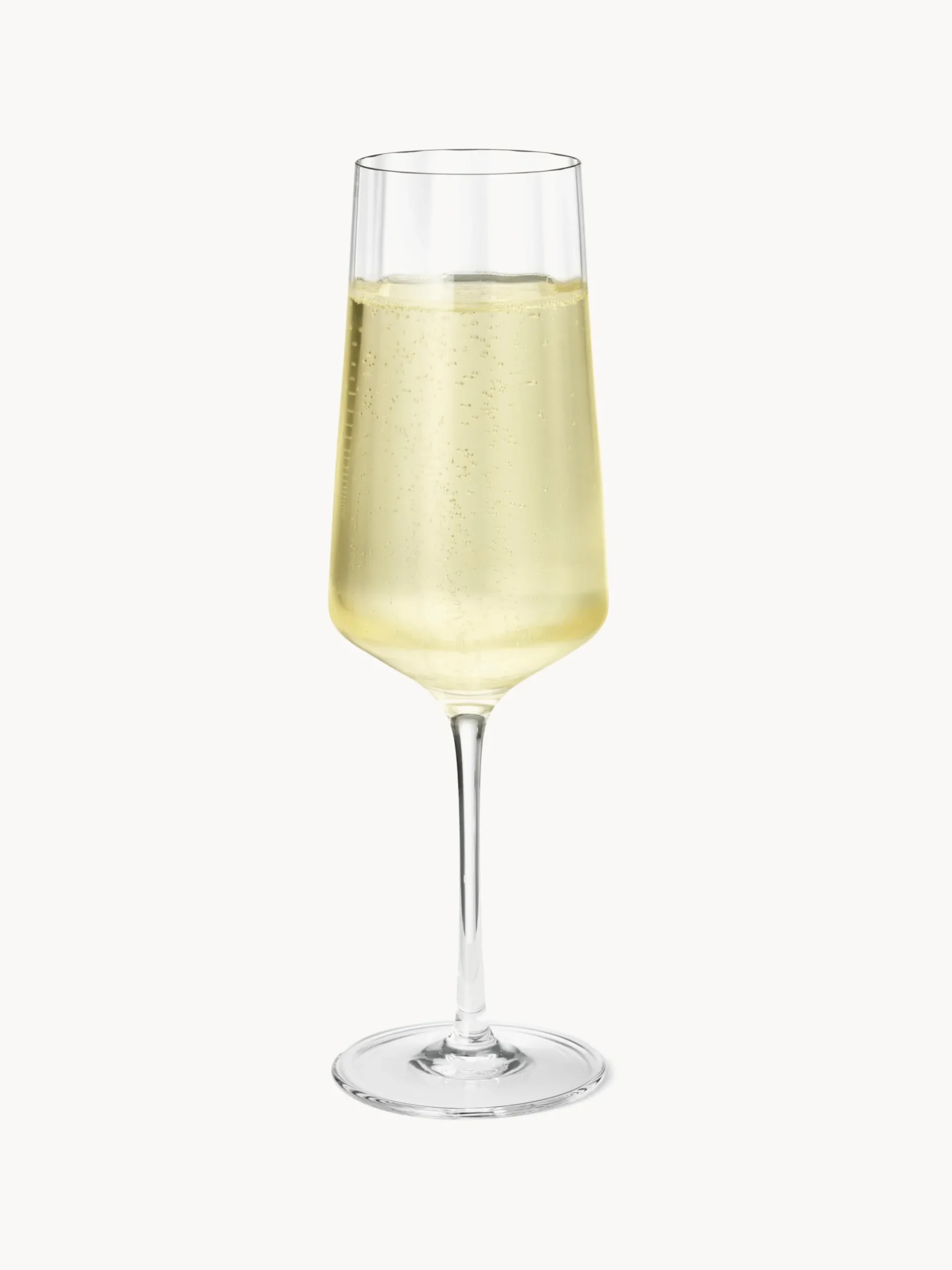 Set di 6 flute da champagne plisettati in cristallo Bernadotte