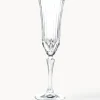 Set di 6 flute da champagne in cristallo con motivo in rilievo Adagio