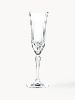 Set di 6 flute da champagne in cristallo con motivo in rilievo Adagio