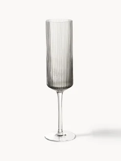 Set di 2 flute da champagne in vetro soffiato Ripple