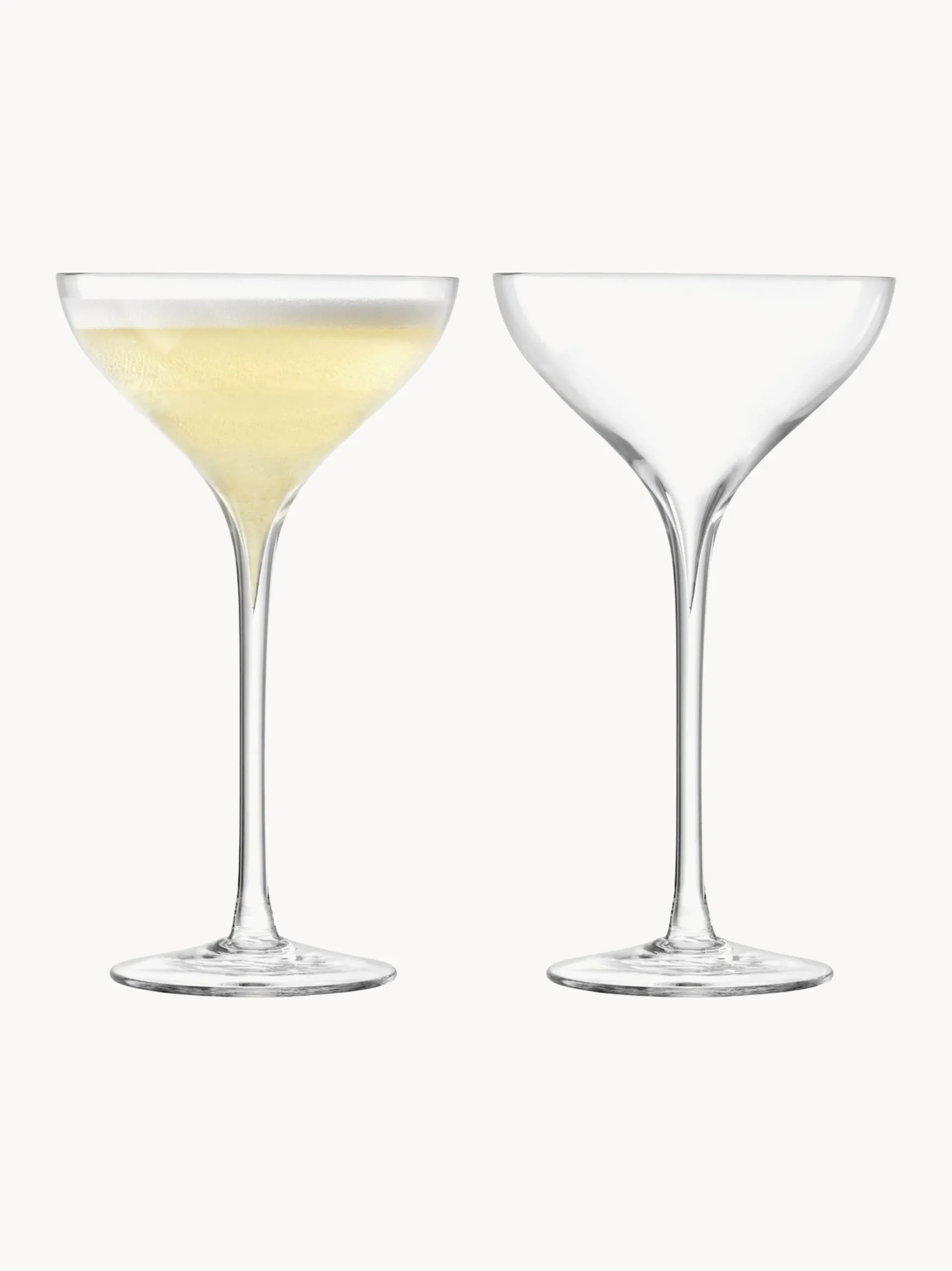 Set di 2 flute da champagne in vetro soffiato Savoy