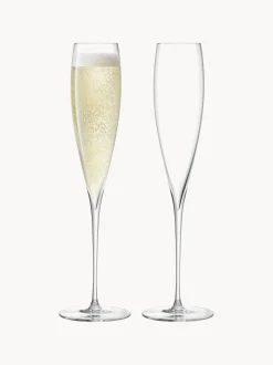 Set di 2 flute da champagne in vetro soffiato Savoy