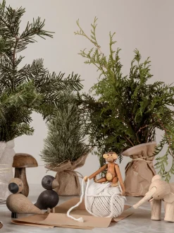 Set di 2 oggetti decorativi in legno di quercia Lovebirds