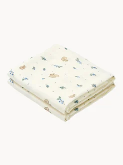 Set di 2 panni in mussola di cotone organico Blueberries