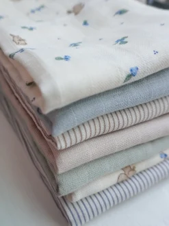 Set di 3 panni in mussola di cotone organico Blueberries
