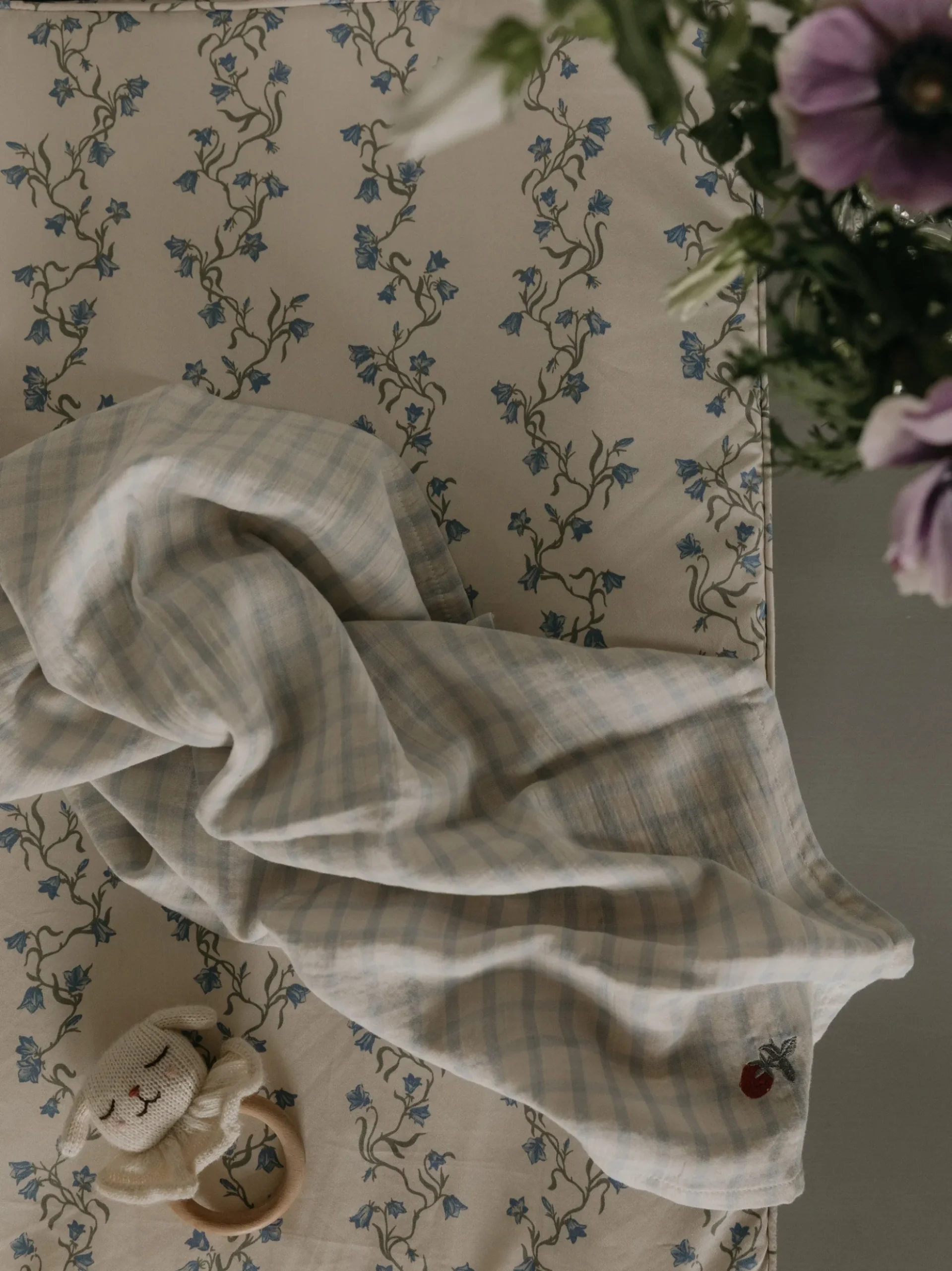 Set di 2 panni in mussola di cotone Sky Blue