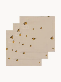 Set di 3 panni in mussola di cotone organico Lemon
