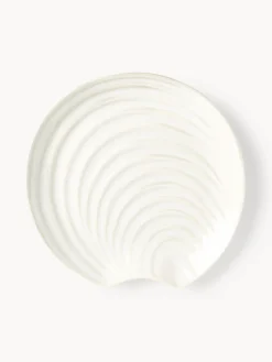 Set di 4 piatti a forma di conchiglia in porcellana Andrina