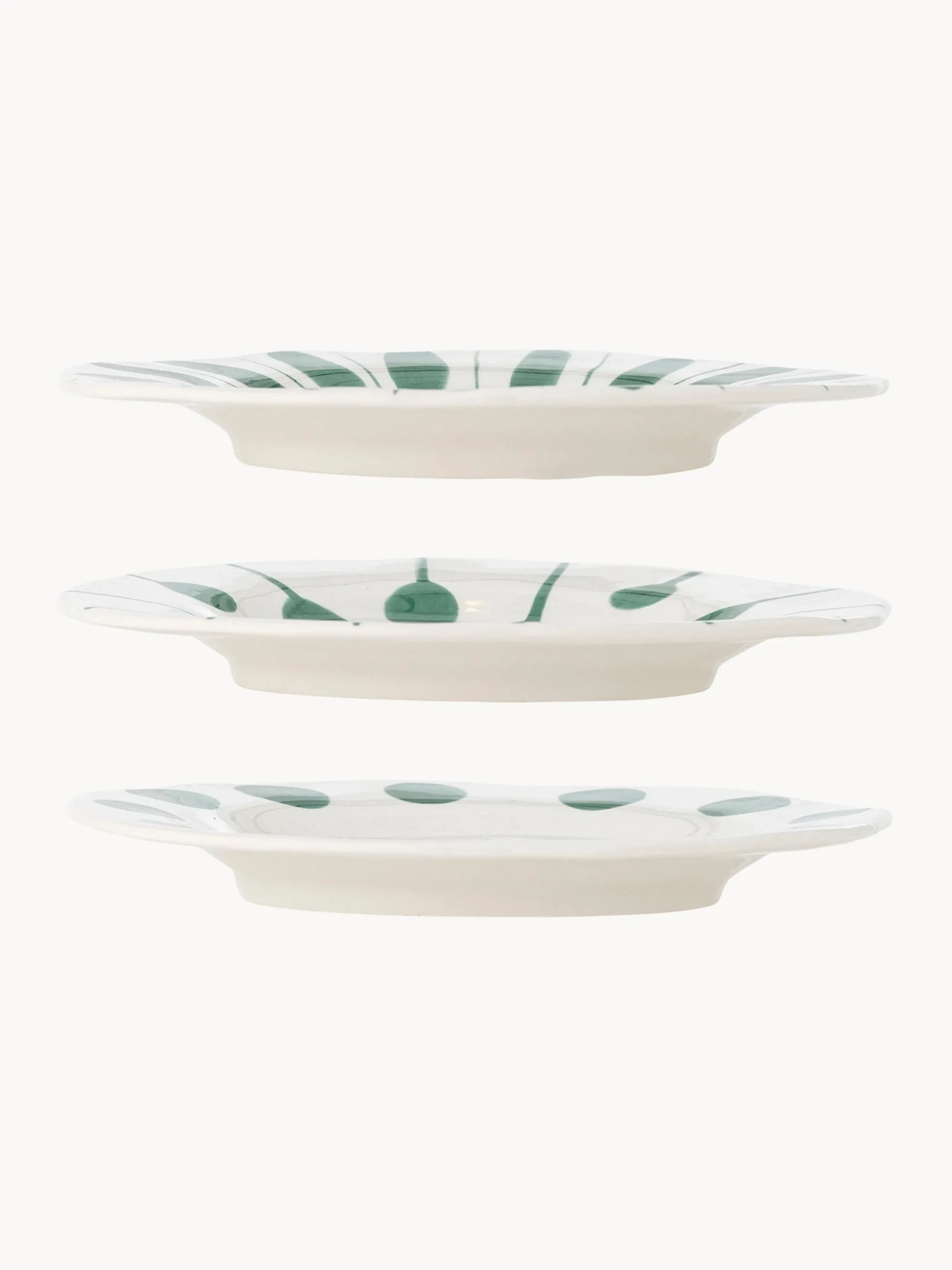 Set di 3 piatti da colazione dipinti a mano Linora