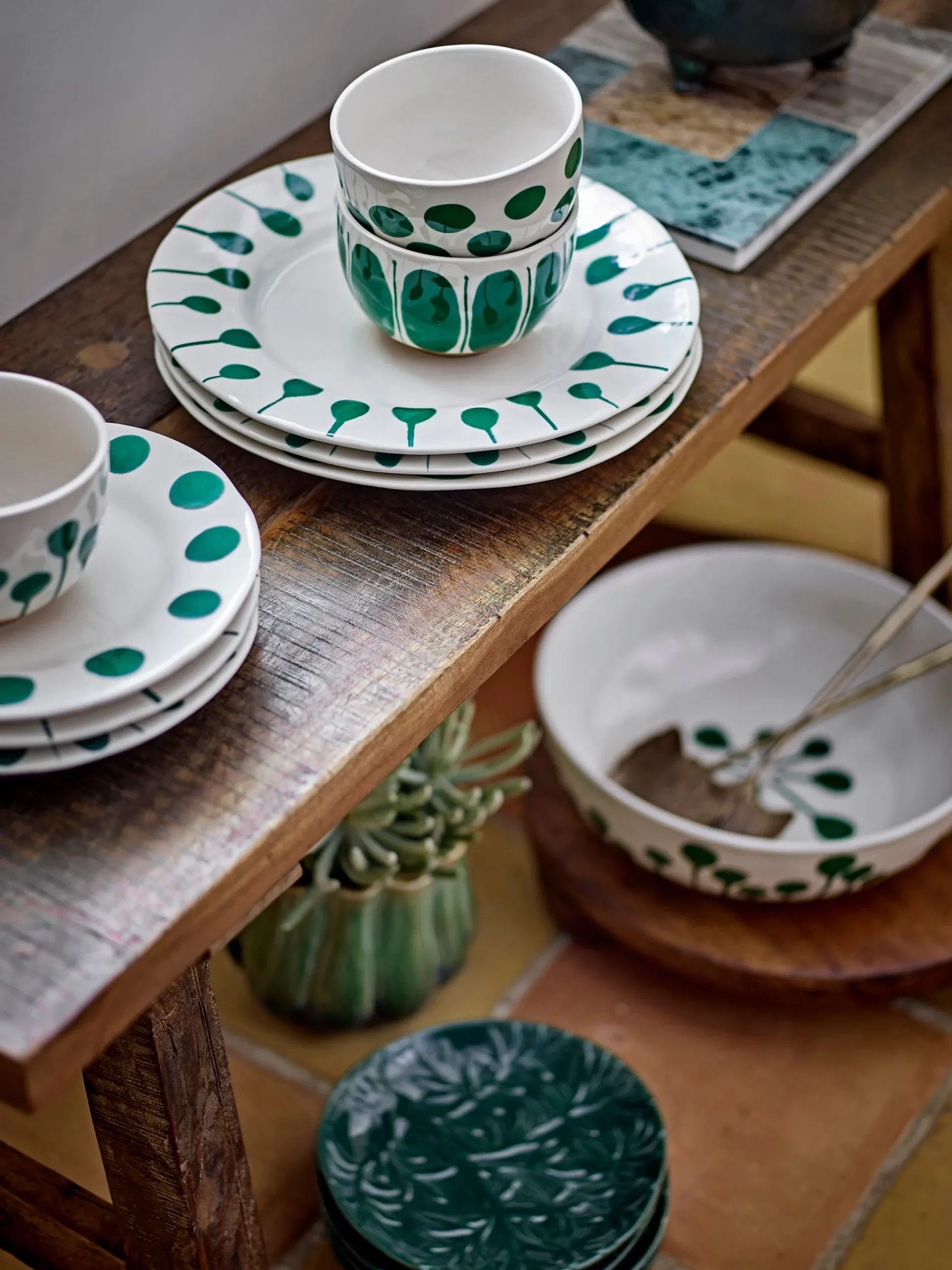 Set di 3 piatti da colazione dipinti a mano Linora