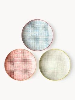Set di 3 piatti da colazione dipinti a mano con motivo giocoso Carla