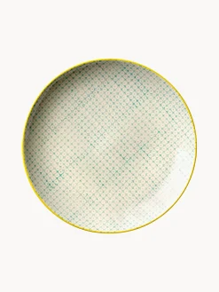 Set di 3 piatti da colazione dipinti a mano con motivo giocoso Carla