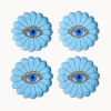 Set di 4 piatti da torta in porcellana Fleur