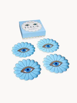 Set di 4 piatti da torta in porcellana Fleur