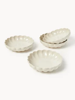 Set di 4 piatti fondi a forma di fiore Sabina