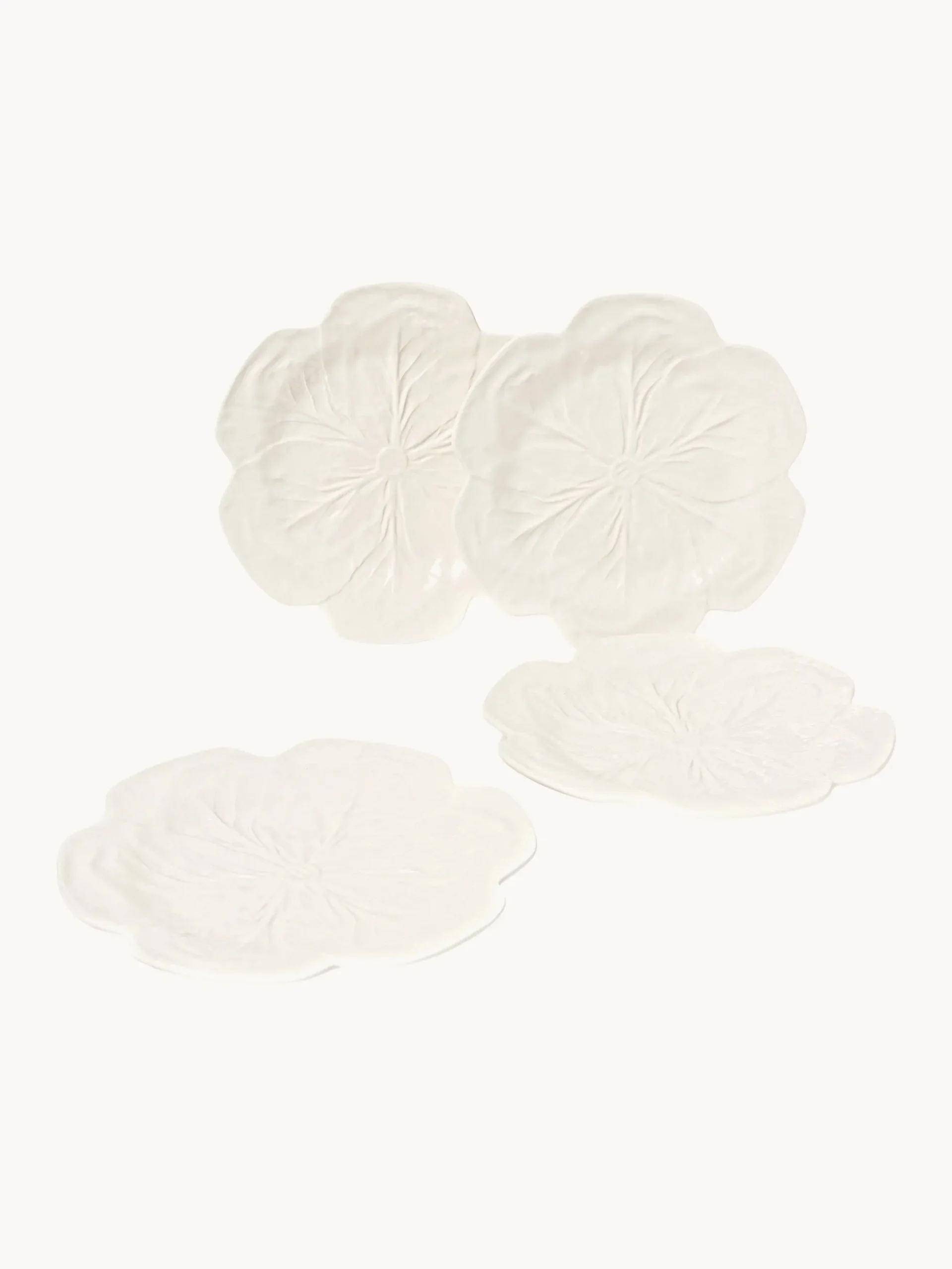 Set di 4 piatti piani dipinti a mano Cabbage