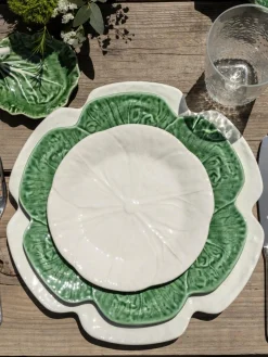 Set di 4 piatti piani dipinti a mano Cabbage