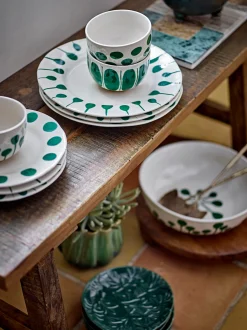 Set di 3 piatti piani dipinti a mano Linora