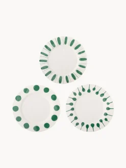 Set di 3 piatti piani dipinti a mano Linora