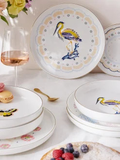 Set di 4 piatti piani Flamboyant