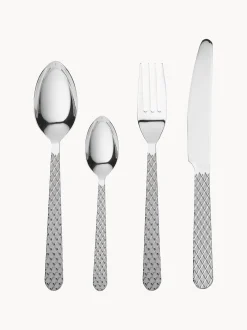 Set di 16 posate con manico scanalato Rhombe, 4 persone