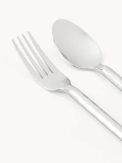 Set di 20 posate opache spazzolate con finitura martellata Miles, 4 persone