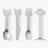 Set di 4 posate spazzolate opache per bambini Animal Friends