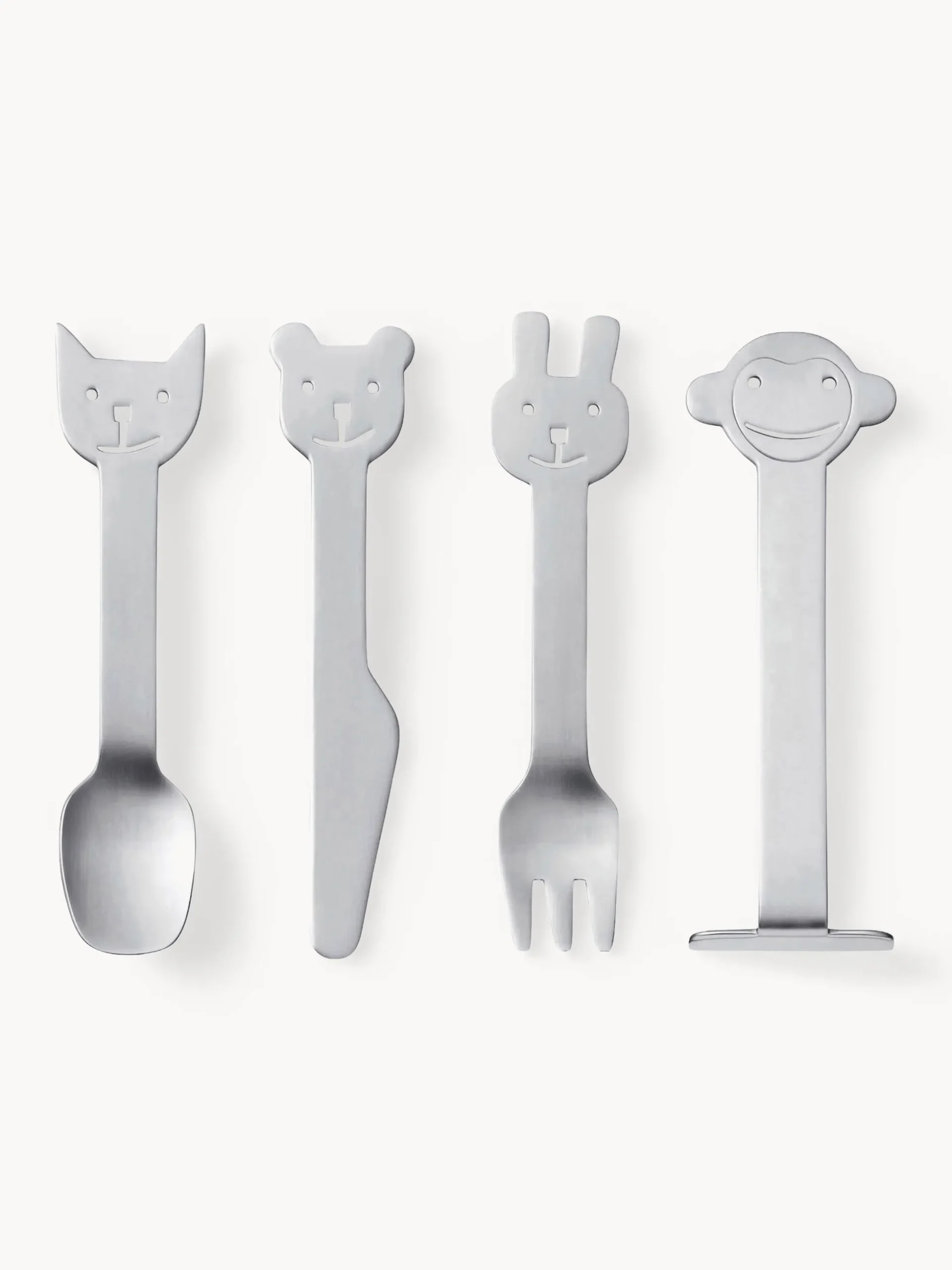 Set di 4 posate spazzolate opache per bambini Animal Friends
