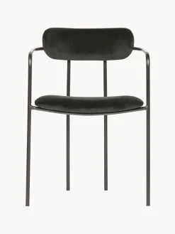 Set di 2 sedie con braccioli impilabili in velluto Elvy
