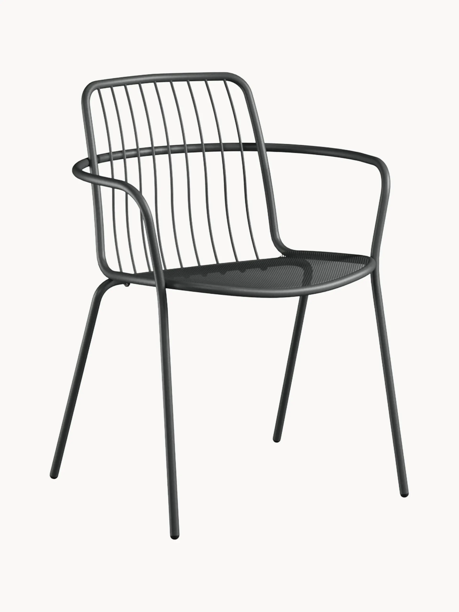 Set di 2 sedie da giardino impilabili con braccioli Alisea