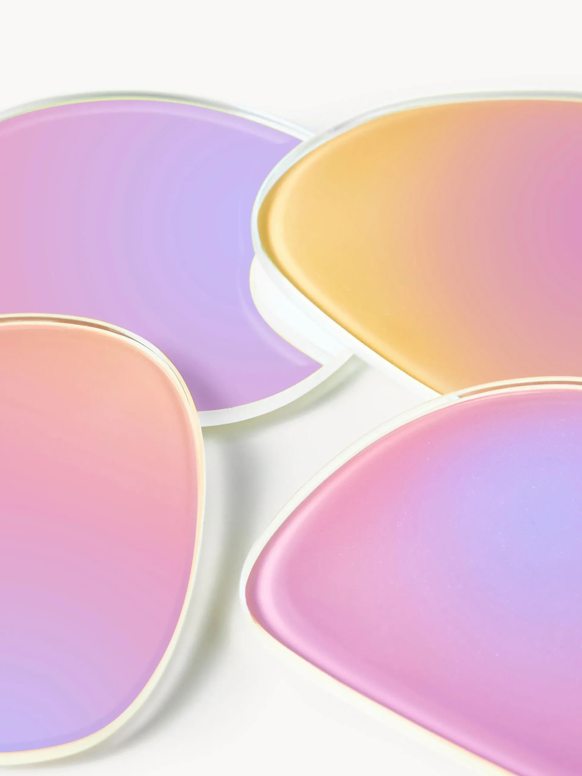 Set di 4 sottobicchieri asimmetrici Lio