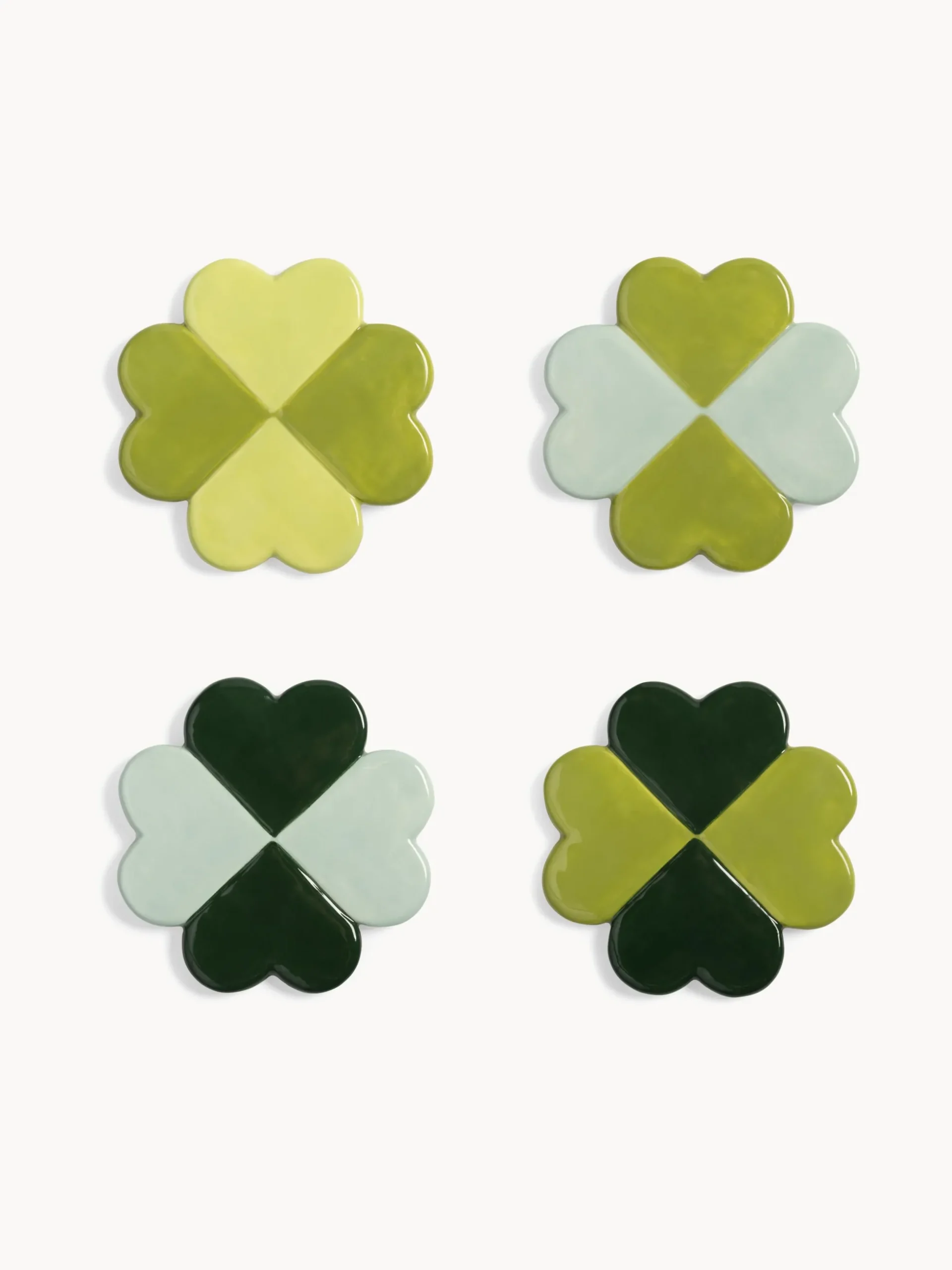 Set di 4 sottobicchieri fatti a mano Lucky